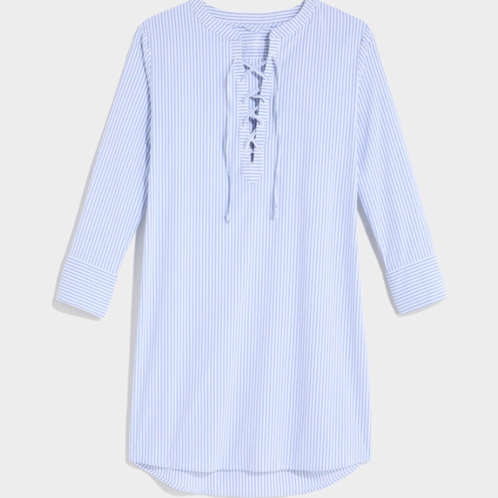 Vineyard Vines Blue Striped Long Sleeve Dress